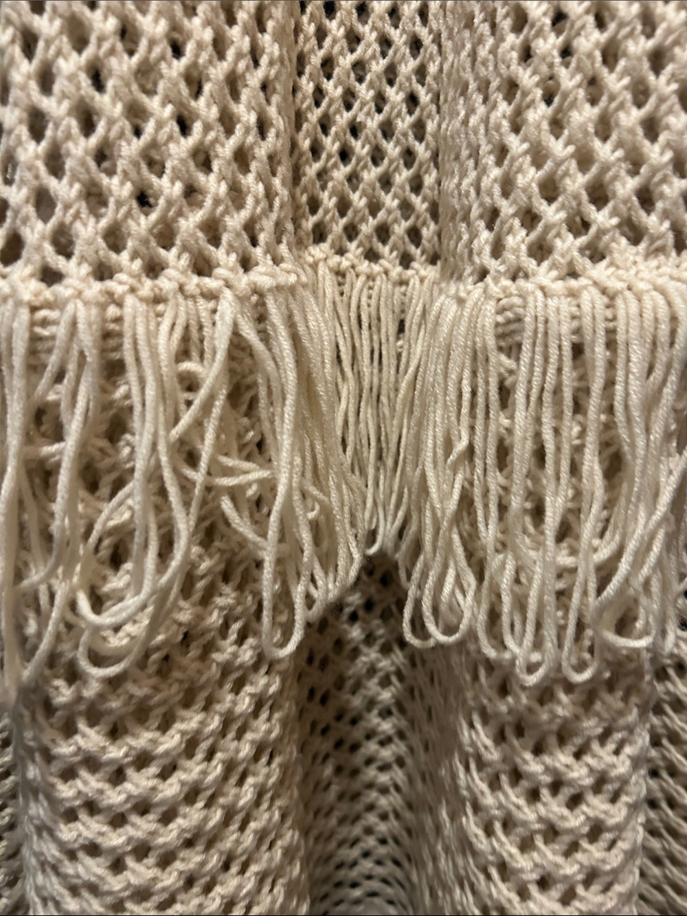 Anthropologie Cream Open-Knit Crochet Vest - Picture 6 of 8